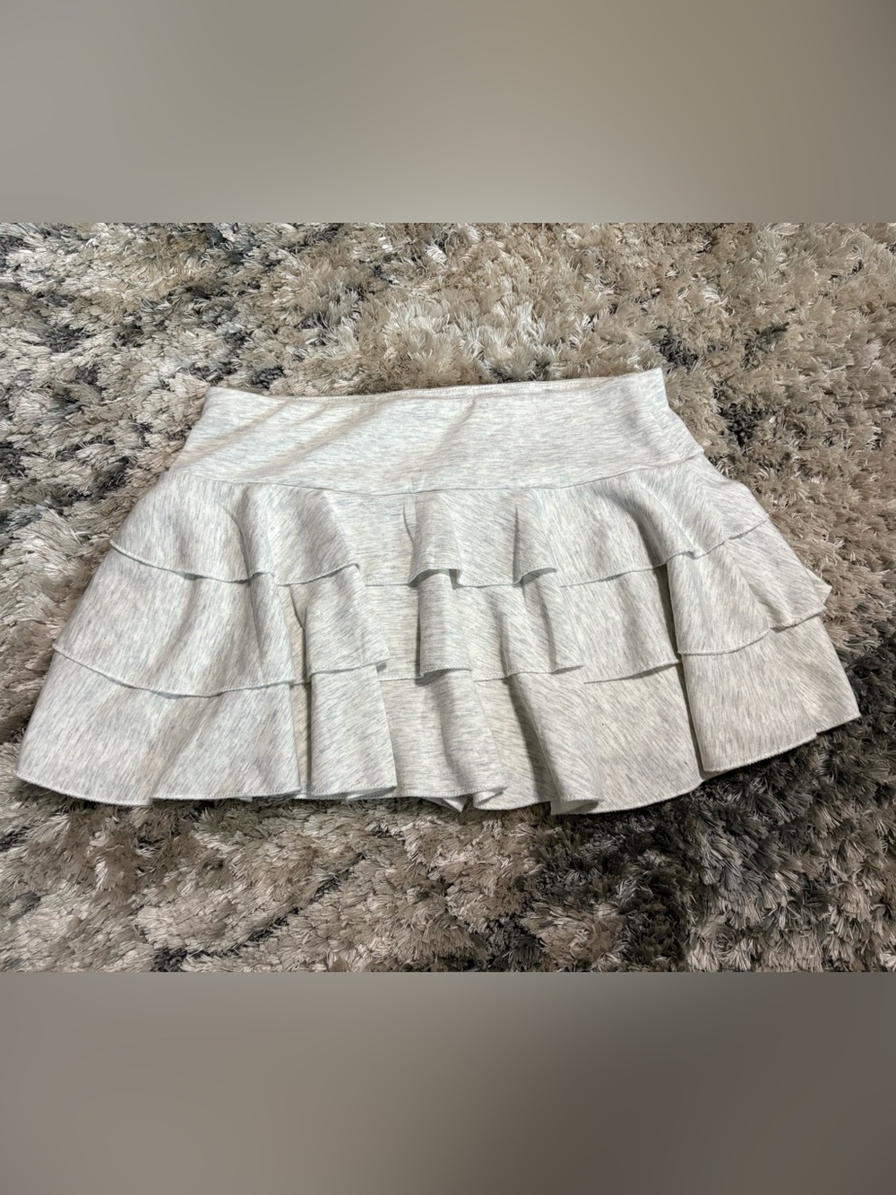 Light Gray Tiered Ruffle Skort